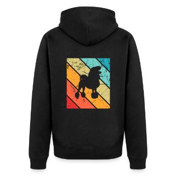 Caniche amoureux des chiens Retro vintage Idée cadeau - Veste à capuche bio Premium Unisexe - noir - Dos - Nico (187cm)