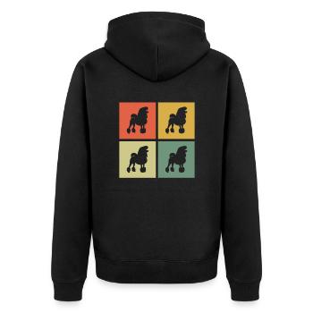 Poodle dog lover Retro vintage Gift idea - Unisex Premium Bio Zip Hoodie - Schwarz - Hinten - Nico (187cm)