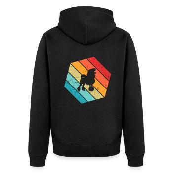 Caniche amoureux des chiens Retro vintage Idée cadeau - Veste à capuche bio Premium Unisexe - noir - Dos - Nico (187cm)