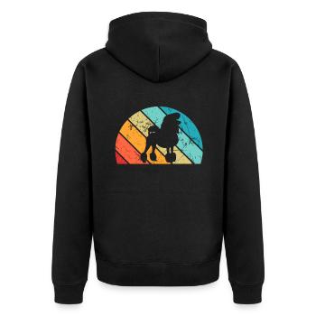 Poodle dog lover Retro vintage Gift idea - Unisex Premium Bio Zip Hoodie - Schwarz - Hinten - Nico (187cm)