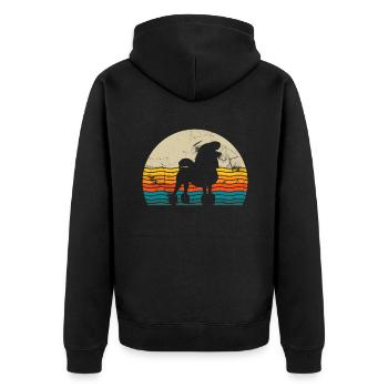 Poodle dog lover Retro vintage Gift idea - Unisex Premium Bio Zip Hoodie - Schwarz - Hinten - Nico (187cm)
