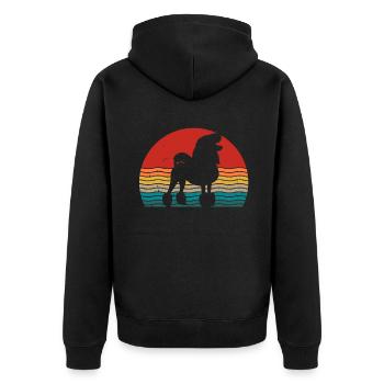 Caniche amoureux des chiens Retro vintage Idée cadeau - Veste à capuche bio Premium Unisexe - noir - Dos - Nico (187cm)