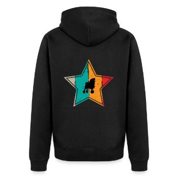 Poodle dog lover Retro vintage Gift idea - Unisex Premium Bio Zip Hoodie - Schwarz - Hinten - Nico (187cm)