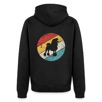 Caniche amoureux des chiens Retro vintage Idée cadeau - Veste à capuche bio Premium Unisexe - noir - Dos - Nico (187cm)