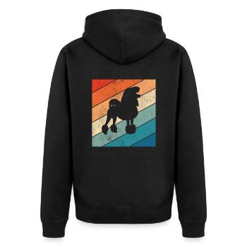 Caniche amoureux des chiens Retro vintage Idée cadeau - Veste à capuche bio Premium Unisexe - noir - Dos - Nico (187cm)