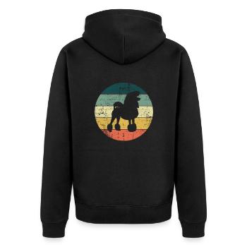 Poodle dog lover Retro vintage Gift idea - Unisex Premium Bio Zip Hoodie - Schwarz - Hinten - Nico (187cm)