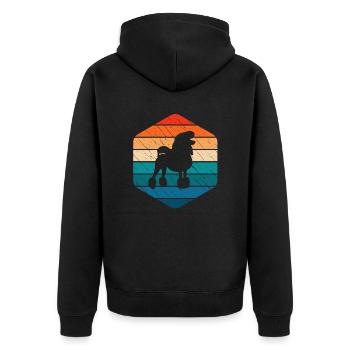 Poodle dog lover Retro vintage Gift idea - Unisex Premium Bio Zip Hoodie - Schwarz - Hinten - Nico (187cm)