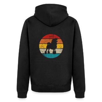 Poodle dog lover Retro vintage Gift idea - Unisex Premium Bio Zip Hoodie - Schwarz - Hinten - Nico (187cm)