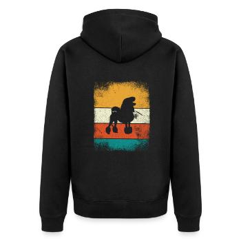 Poodle dog lover Retro vintage Gift idea - Unisex Premium Bio Zip Hoodie - Schwarz - Hinten - Nico (187cm)