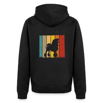 Poodle dog lover Retro vintage Gift idea - Unisex Premium Bio Zip Hoodie - Schwarz - Hinten - Nico (187cm)