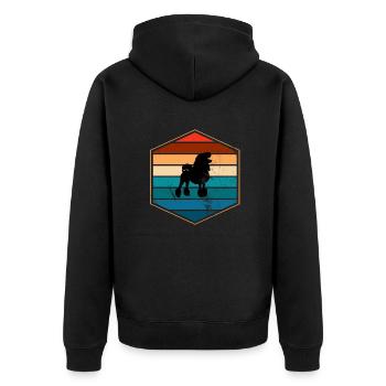 Poodle dog lover Retro vintage Gift idea - Unisex Premium Bio Zip Hoodie - Schwarz - Hinten - Nico (187cm)