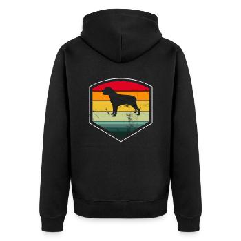 Rottweiler amoureux des chiens Retro vintage Idée cadeau - Veste à capuche bio Premium Unisexe - noir - Dos - Nico (187cm)