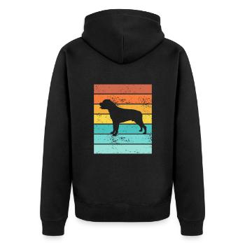 Rottweiler amoureux des chiens Retro vintage Idée cadeau - Veste à capuche bio Premium Unisexe - noir - Dos - Nico (187cm)
