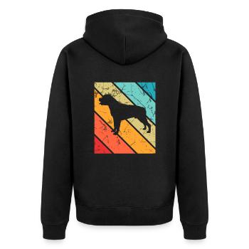 Rottweiler amoureux des chiens Retro vintage Idée cadeau - Veste à capuche bio Premium Unisexe - noir - Dos - Nico (187cm)