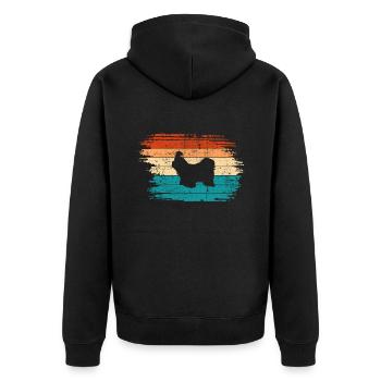 Shih Tzu dog lover Retro vintage Gift idea - Unisex Premium Bio Zip Hoodie - Schwarz - Hinten - Nico (187cm)