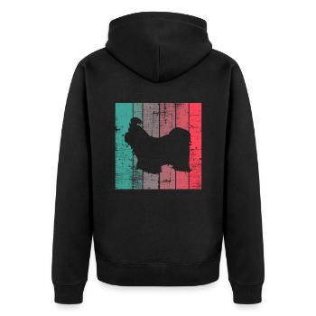 Shih Tzu amoureux des chiens Retro vintage Idée cadeau - Veste à capuche bio Premium Unisexe - noir - Dos - Nico (187cm)