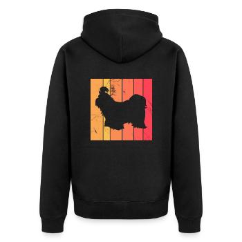 Shih Tzu dog lover Retro vintage Gift idea - Unisex Premium Bio Zip Hoodie - Schwarz - Hinten - Nico (187cm)