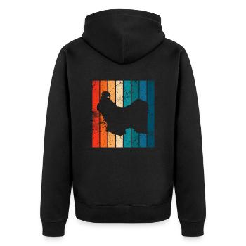 Shih Tzu dog lover Retro vintage Gift idea - Unisex Premium Bio Zip Hoodie - Schwarz - Hinten - Nico (187cm)
