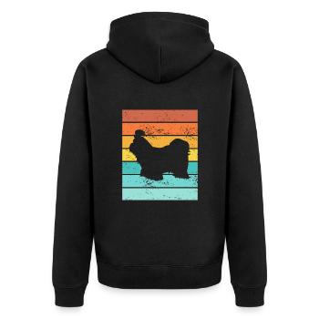 Shih Tzu amoureux des chiens Retro vintage Idée cadeau - Veste à capuche bio Premium Unisexe - noir - Dos - Nico (187cm)