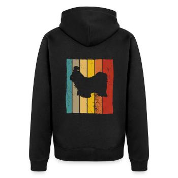 Shih Tzu dog lover Retro vintage Gift idea - Unisex Premium Bio Zip Hoodie - Schwarz - Hinten - Nico (187cm)