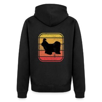 Shih Tzu dog lover Retro vintage Gift idea - Unisex Premium Bio Zip Hoodie - Schwarz - Hinten - Nico (187cm)