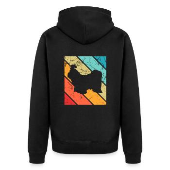 Shih Tzu dog lover Retro vintage Gift idea - Unisex Premium Bio Zip Hoodie - Schwarz - Hinten - Nico (187cm)