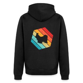 Shih Tzu dog lover Retro vintage Gift idea - Unisex Premium Bio Zip Hoodie - Schwarz - Hinten - Nico (187cm)
