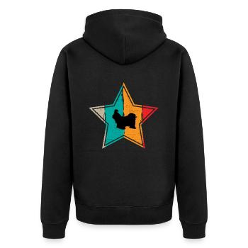 Shih Tzu dog lover Retro vintage Gift idea - Unisex Premium Bio Zip Hoodie - Schwarz - Hinten - Nico (187cm)