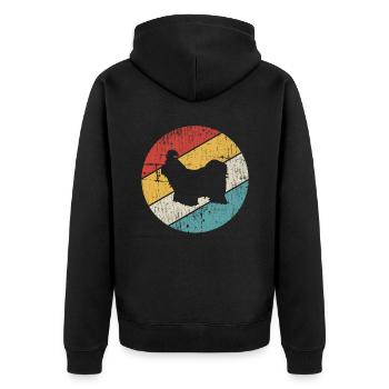 Shih Tzu dog lover Retro vintage Gift idea - Unisex Premium Bio Zip Hoodie - Schwarz - Hinten - Nico (187cm)