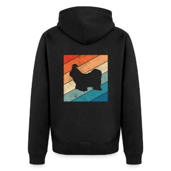 Shih Tzu dog lover Retro vintage Gift idea - Unisex Premium Bio Zip Hoodie - Schwarz - Hinten - Nico (187cm)