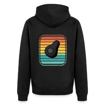 Avocat Vegan Lover Retro Veggie Diet Idée cadeau - Veste à capuche bio Premium Unisexe - noir - Dos - Nico (187cm)