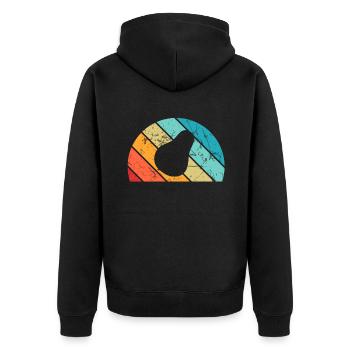 Birne Obst Frucht Birnen Garten Retro Geschenk - Unisex Premium Bio Zip Hoodie - Schwarz - Hinten - Nico (187cm)