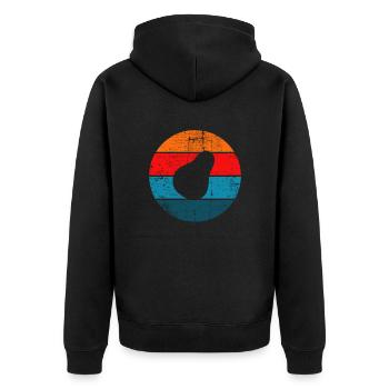 Avocado Vegan Lover Retro Veggie Diet Gift idea - Unisex Premium Bio Zip Hoodie - Schwarz - Hinten - Nico (187cm)