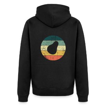 Avocado Vegan Lover Retro Veggie Diet Gift idea - Unisex Premium Bio Zip Hoodie - Schwarz - Hinten - Nico (187cm)