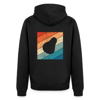 Avocado Vegan Lover Retro Veggie Diet Gift idea - Unisex Premium Bio Zip Hoodie - Schwarz - Hinten - Nico (187cm)