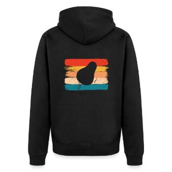 Avocado Vegan Lover Retro Veggie Diet Gift idea - Unisex Premium Bio Zip Hoodie - Schwarz - Hinten - Nico (187cm)