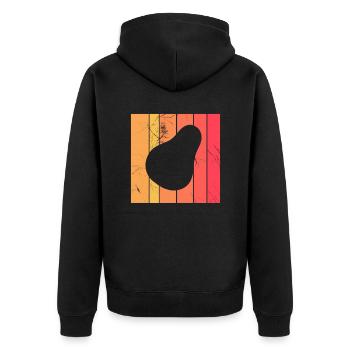 Avocado Vegan Lover Retro Veggie Diet Gift idea - Unisex Premium Bio Zip Hoodie - Schwarz - Hinten - Nico (187cm)
