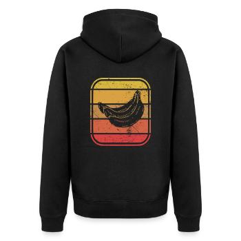 Banana Vegan Lover Retro Veggie Fruit Idée cadeau - Veste à capuche bio Premium Unisexe - noir - Dos - Nico (187cm)