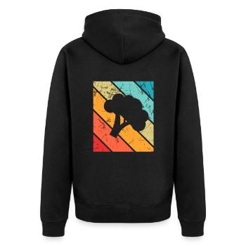 Broccoli Vegan Lover Retro Healthy Gift idea - Unisex Premium Bio Zip Hoodie - Schwarz - Hinten - Nico (187cm)