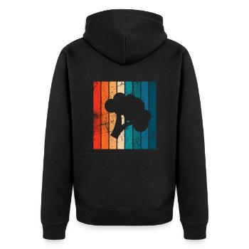 Broccoli Vegan Lover Retro Healthy Gift idea - Unisex Premium Organic Zip Hoodie - black - Back - Nico (187cm)