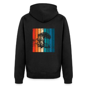 Mushroom Fungal Lover Retro Fungi Forest Gift idea - Unisex Premium Organic Zip Hoodie - black - Back - Nico (187cm)