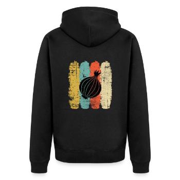 Oignon Lover Retro Vegetables Vegan Idée cadeau - Veste à capuche bio Premium Unisexe - noir - Dos - Nico (187cm)