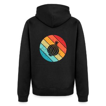 Oignon Lover Retro Vegetables Vegan Idée cadeau - Veste à capuche bio Premium Unisexe - noir - Dos - Nico (187cm)