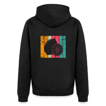 Lemon Fruit Lover Retro Lemonade Gift idea - Unisex Premium Bio Zip Hoodie - Schwarz - Hinten - Nico (187cm)