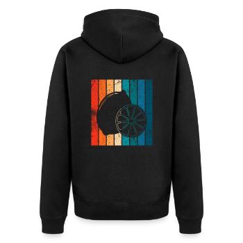 Lemon Fruit Lover Retro Lemonade Gift idea - Unisex Premium Bio Zip Hoodie - Schwarz - Hinten - Nico (187cm)