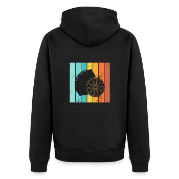 Lemon Fruit Lover Retro Lemonade Gift idea - Unisex Premium Bio Zip Hoodie - Schwarz - Hinten - Nico (187cm)
