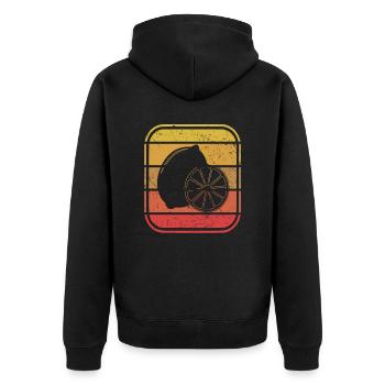 Lemon Fruit Lover Retro Lemonade Gift idea - Unisex Premium Bio Zip Hoodie - Schwarz - Hinten - Nico (187cm)