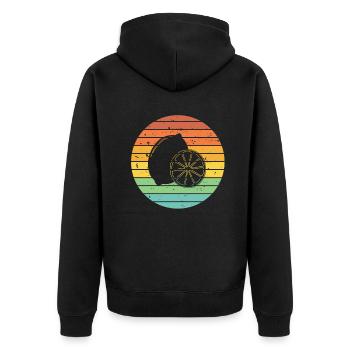 Lemon Fruit Lover Retro Lemonade Gift idea - Unisex Premium Bio Zip Hoodie - Schwarz - Hinten - Nico (187cm)