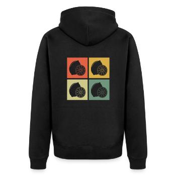 Lemon Fruit Lover Retro Lemonade Gift idea - Unisex Premium Bio Zip Hoodie - Schwarz - Hinten - Nico (187cm)
