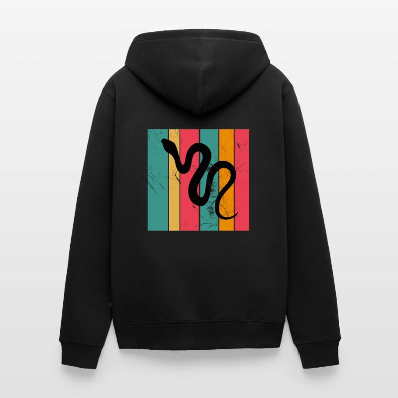 Snake Retro Reptile Python Gift idea Unisex Premium Bio Zip Hoodie